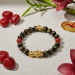 Year of the Fire Horse Wealth Bracelet - Black Obsidian Red Agate Pixiu Bracelet - Professional Photo
