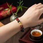 Year of the Fire Horse Wealth Bracelet - Black Obsidian Red Agate Pixiu Bracelet - Professional Photo