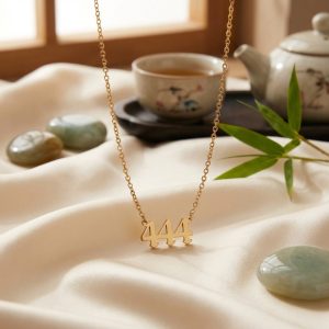 Exclusive: 444 Angel Number Necklace - Divine Guidance - Professional Photo