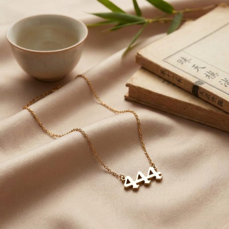 Exclusive: 444 Angel Number Necklace - Divine Guidance - Professional Photo