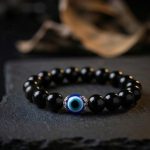 Exclusive: Black Obsidian Evil Eye Bracelet - Dual Protection - Professional Photo