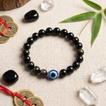Exclusive: Black Obsidian Evil Eye Bracelet - Dual Protection - Professional Photo