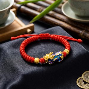 Color-Changing Pixiu Bracelet - Tibetan Red String - Professional Photo