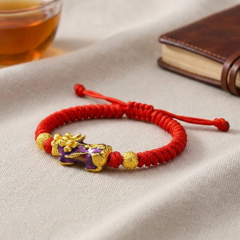 Color-Changing Pixiu Bracelet - Tibetan Red String - Professional Photo