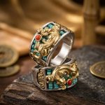Exclusive: Pixiu Abacus Turquoise Ring - Fortune Keeper - Professional Photo