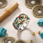 Exclusive: Pixiu Abacus Turquoise Ring - Fortune Keeper - Professional Photo