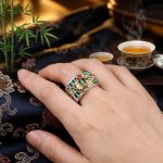 Exclusive: Pixiu Abacus Turquoise Ring - Fortune Keeper - Professional Photo