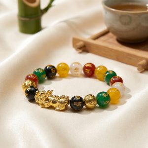 Exclusive: Pixiu Five Elements Crystal Bracelet – Align with Abundance and Elemental Balance - Professional Photo