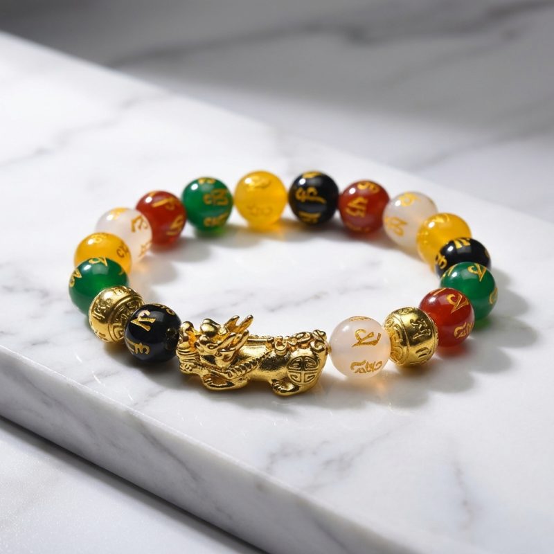 Exclusive: Pixiu Five Elements Crystal Bracelet – Align with Abundance and Elemental Balance - Professional Photo