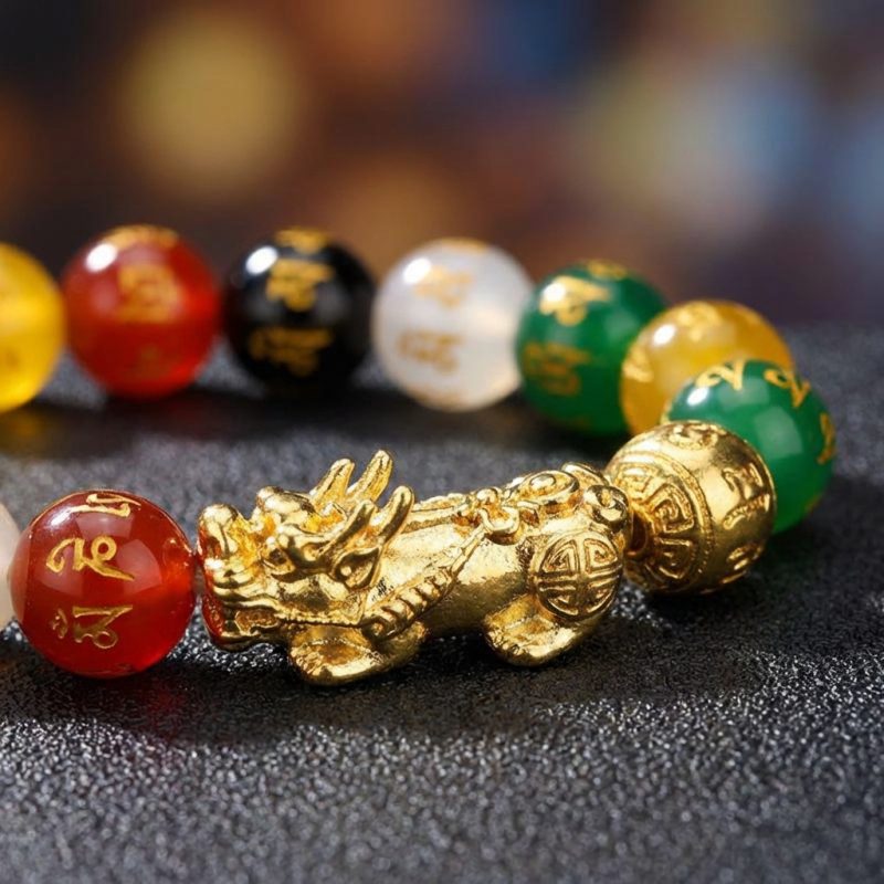 Exclusive: Pixiu Five Elements Crystal Bracelet – Align with Abundance and Elemental Balance - Professional Photo