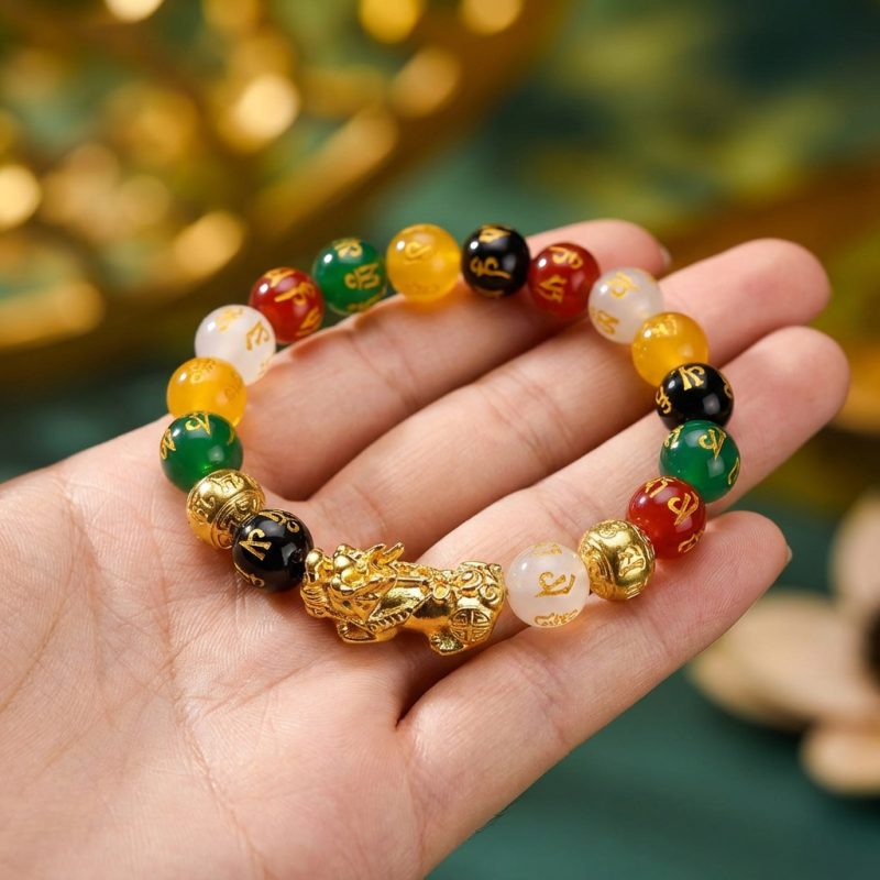 Exclusive: Pixiu Five Elements Crystal Bracelet – Align with Abundance and Elemental Balance - Professional Photo