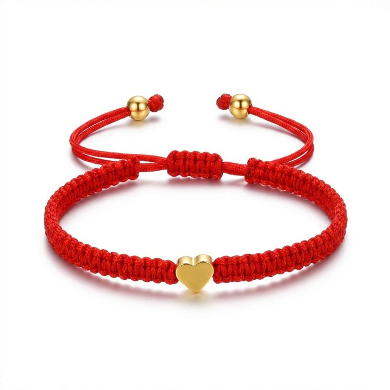 Exclusive: Red String Heart Bracelet - Professional Photo