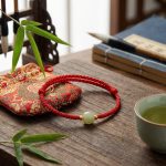 Exclusive: Red String Hetian Jade Stone Bracelet - Professional Photo