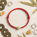 Exclusive: Red String Hetian Jade Stone Bracelet - Professional Photo