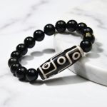 Ultimate Luck DZI 9 Eyes Obsidian Bracelet - Professional Photo