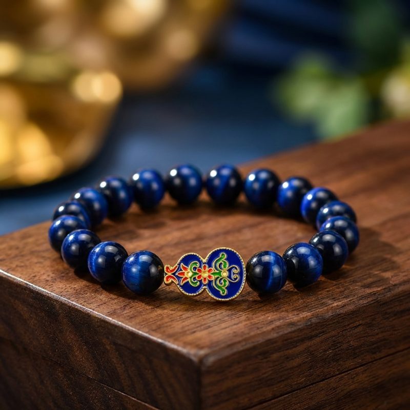 Wu Lou Blue Tiger Eye Wellness Bracelet - Feng Shui Bracelet for Health - Professional Photo