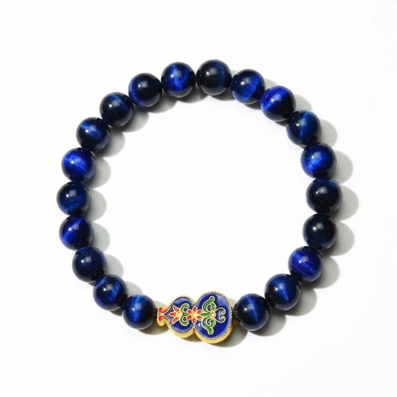 Wu Lou Blue Tiger Eye Wellness Bracelet - Feng Shui Bracelet for Health - Professional Photo