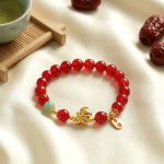 Year of the Fire Horse Bracelet - Red Agate Bracelet - Professional Photo