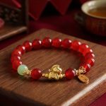 Year of the Fire Horse Bracelet - Red Agate Bracelet - Professional Photo