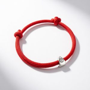 Red String Fu Lucky Bracelet - Bright Red - Professional Photo