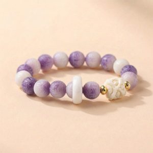 Buddha & Karma Bodhi Seed Lion Head Mantra Protection Bracelet - Image 1