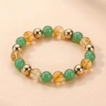 Exclusive: Buddha & Karma Triple Luck Bracelet - Green Aventurine, Hematite, Yellow Topaz - Image 1