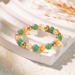 Exclusive: Buddha & Karma Triple Luck Bracelet - Green Aventurine, Hematite, Yellow Topaz - Image 4