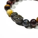 Buddha & Karma Tri-Color Tiger’s Eye Pixiu Wealth Bracelet - Image 6