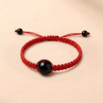 Exclusive: Buddha & Karma Red String Rainbow Obsidian Bracelet - Image 1