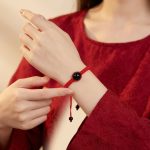 Exclusive: Buddha & Karma Red String Rainbow Obsidian Bracelet - Image 2