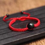 Exclusive: Buddha & Karma Red String Rainbow Obsidian Bracelet - Image 3